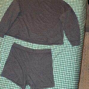 Gray waffle Pajama set